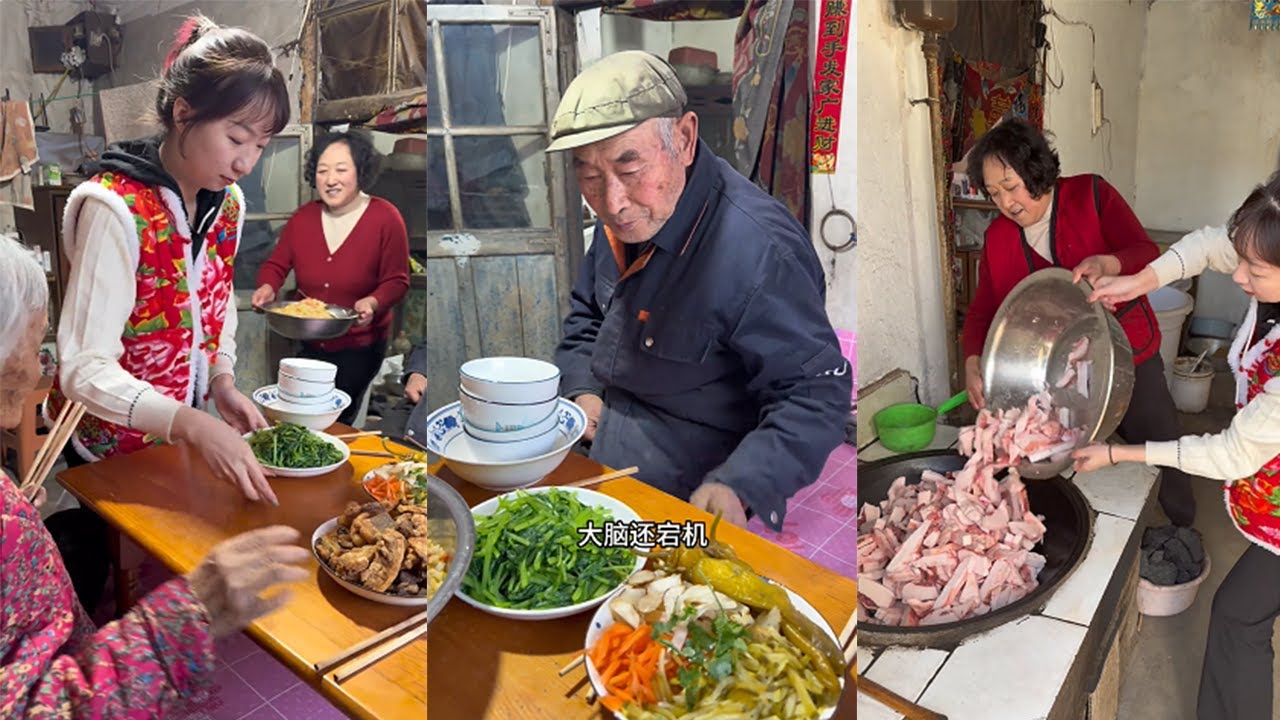 【八零徐姥姥】五百斤豬出得豬油，炒出來的飯就是香#搞笑 #家庭菜 #food #美食做法 #农村生活