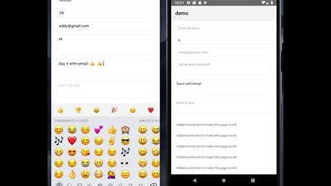 NativeScript Keyboard Toolbar plugin demo, on iOS and Android