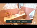 DECORAÇÃO E TOUR DO NOSSO LAVABO ROSA - @CAHDECORA