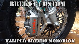 Cara Bikin Breket Kaliper Brembo Monoblok  di Upsidedown CB150X