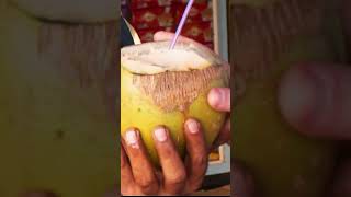 Italian musician famous Krishna Prema das buying coconut...