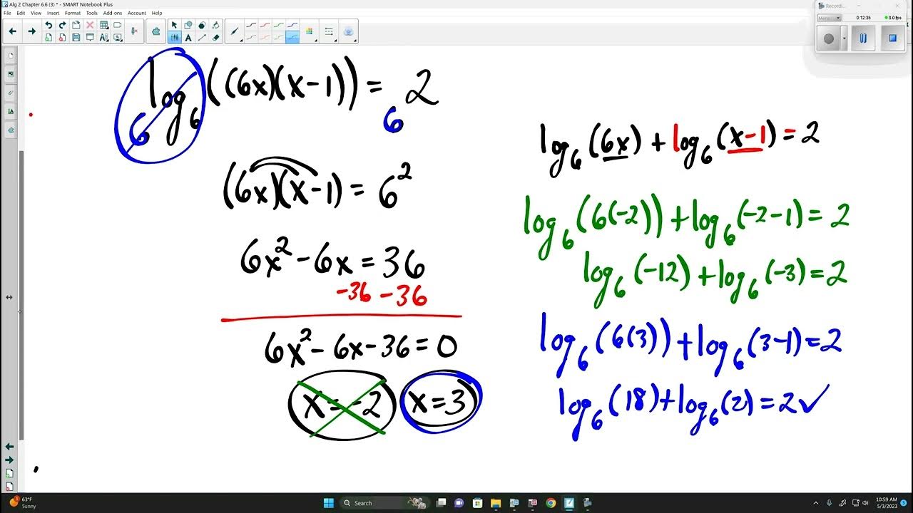 Algebra 2 Chapter 6.6 (3) - YouTube