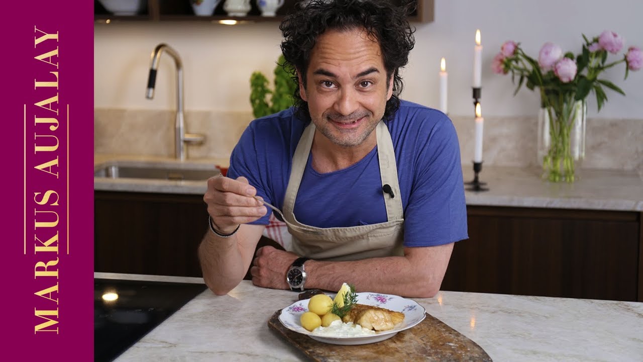 Stekt torsk med kall dill- och gurksås och kokt färskpotatis | Markus Aujalay