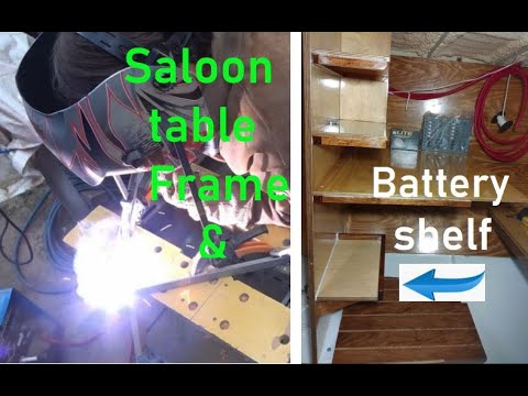 Building my steel sailing yacht Ep.110 Battery shelf & saloon table frame