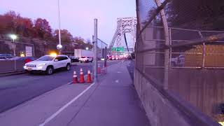 Walking from New Jersey to Manhattan on George Washington Bridge 2020 Nov 7 - Real Sounds Unedited