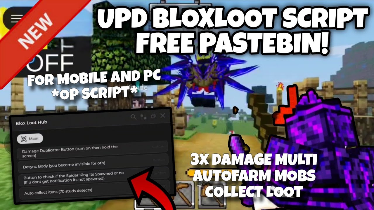[V10]🌋Скрипт для сбора добычи в Blox (Pastebin) **БЕЗ КЛЮЧА** 3-кратный множитель урона, собирает...