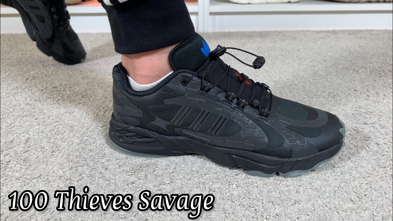 スニーカー adidas x 100 Thieves Savage Sneakers Adidas x 100 Thieves Savage Review& On foot - YouTube