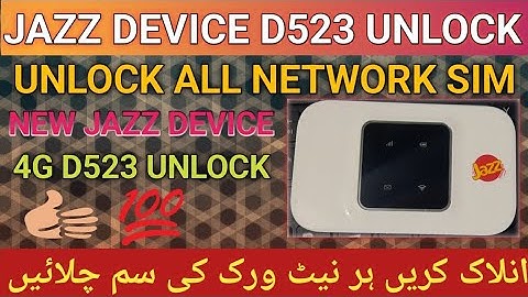 Jazz D523 Unlock | New Device Unlock File | Jazz Device D523 All Network Unlock | how to unlock d523