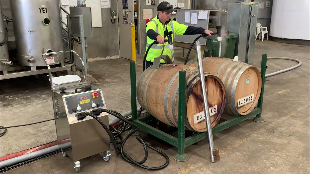 Vaportech Australia steam cleaning wine barrels YouTube