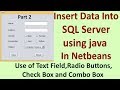 Insert data into SQL server using java Part -2