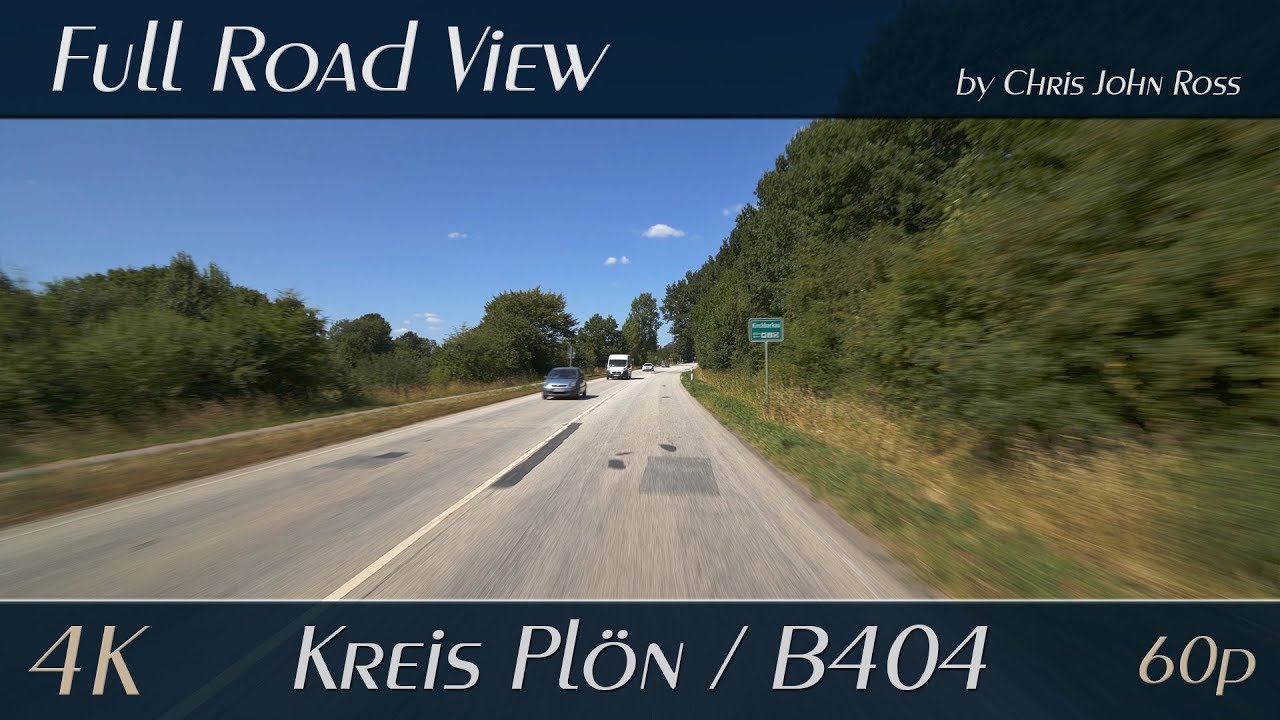 Kreis Plön, Schleswig-Hostein, Germany: Bundesstraße (B404), Kirchbarkau, Klein Barkau - 4K Ultra HD