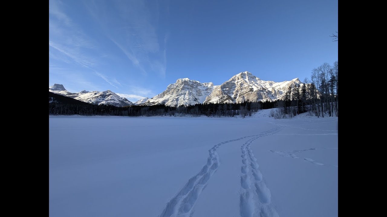 Walking on Frozen Wedge Pond in Winter | Kananaskis Alberta Canada