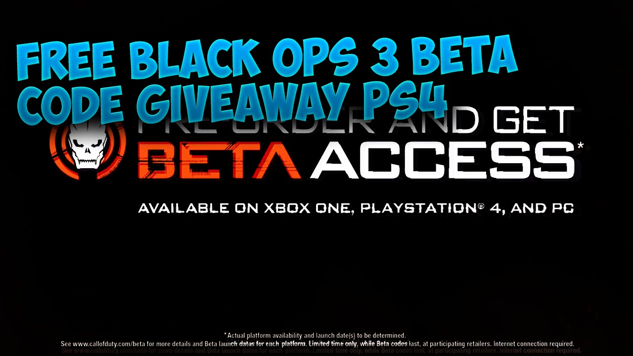 BLACK OPS 3 BETA CODE GIVEAWAY PS4||| 2 FREE CODES|||| - YouTube