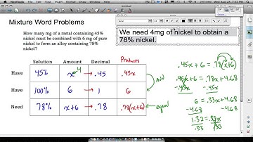 Mixture Word Problems