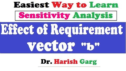 Sensitivity Analysis | Effect of Requirement Vector on LPP solution