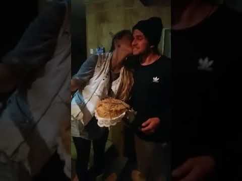 Allfails girl blows out candles while guy holds cake guy drops cake