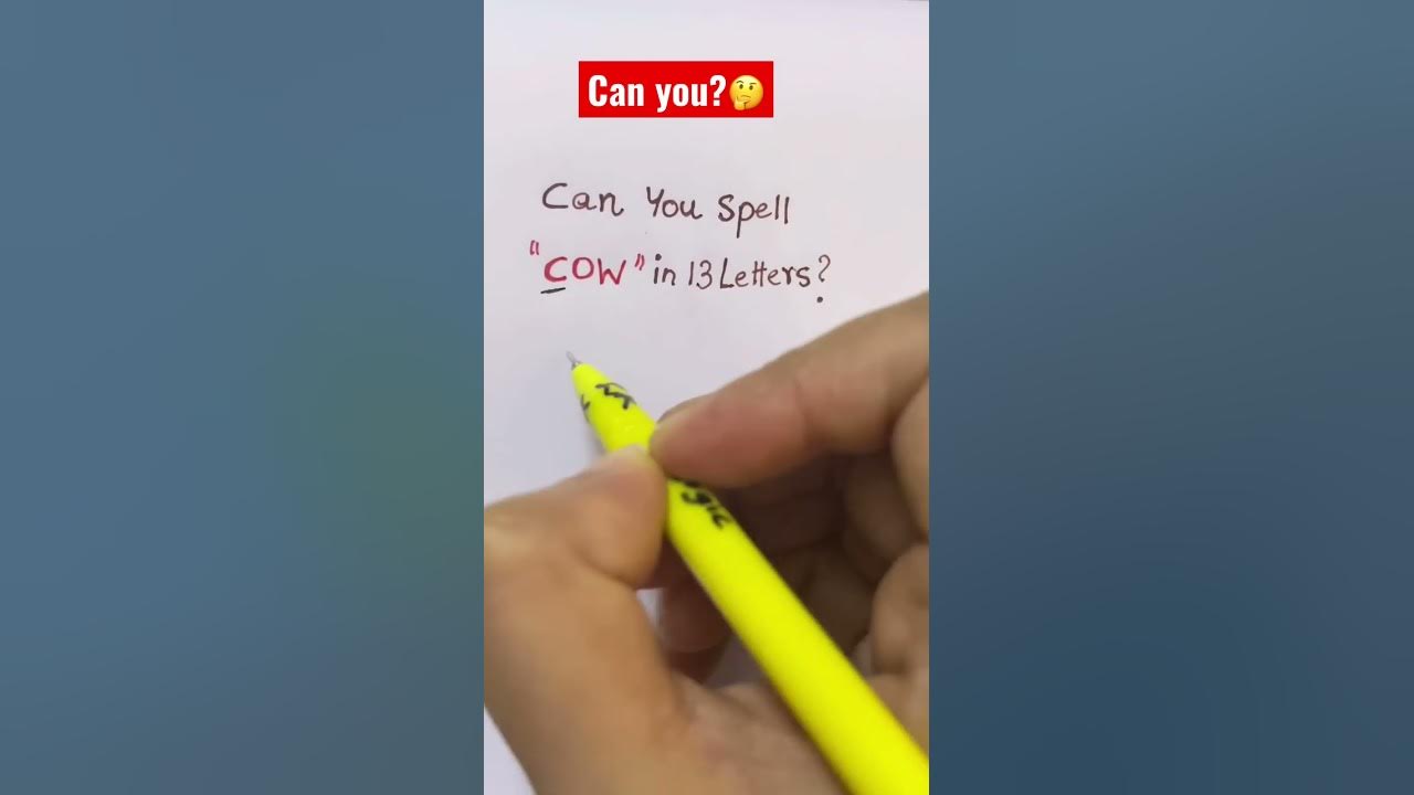 Can you spell COW in 13 letters?🤔 YouTube