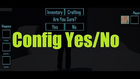 UE4 Inventory And Crafting / Yes No Configuration