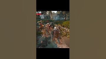 The Witcher takes down bandits #witcher3 #ps5 #witcher3nextgen