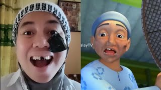 TIRU AKSI OPAH MERAJUK DAN SEDIH - UPIN IPIN TERBARU