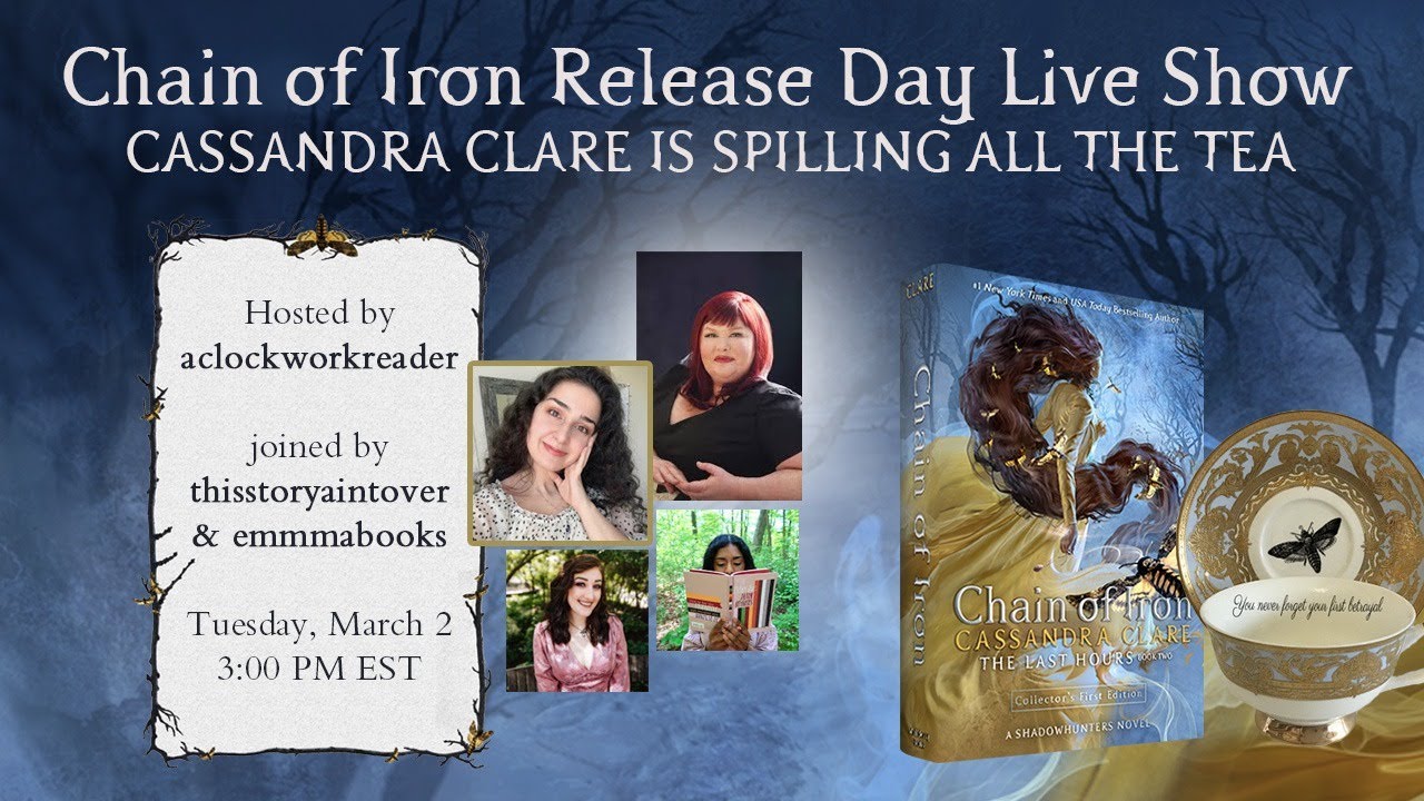 Cassandra Clare is doing a virtual 'Chain of Iron' book tour