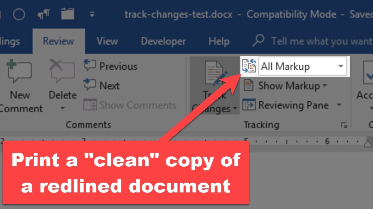 How Do I Save A Document Without Markups?