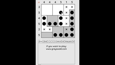 Grey is Odd - Today grids. Solution level 2 6X6 dated 05-12-2024 #logicpuzzles #logicgames  #games