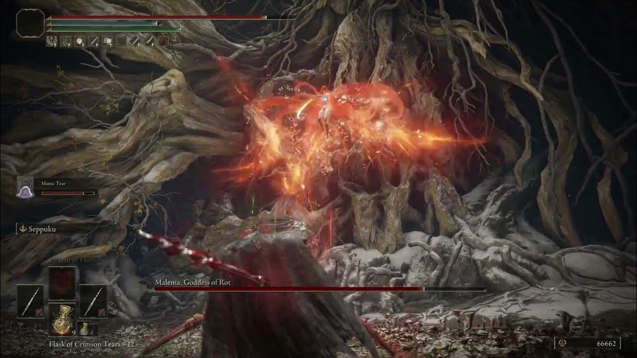 Elden Ring Godskin peeler bleed build vs Malenia (ft. mimic tear