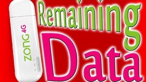 How To Check Zong 4G Device Remaining Data.(ZONG MBB)