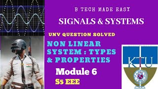 EE Signals & Systems : Module 6:Non linear System :Types & Properties : Previous year | ACT Module 5