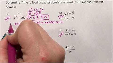 Rational Expressions - Identification and Domain
