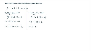 Adding brackets to statements to make them true