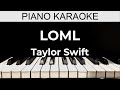 loml - Taylor Swift - Piano Karaoke Instrumental Cover with Lyrics