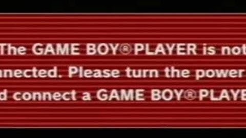 The GAME BOYⓇ︎PLAYER is not connected.