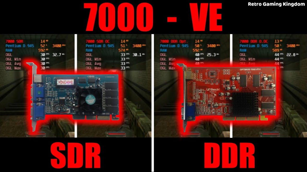 Radeon 7000 SDR vs Radeon 7000 DDR (Radeon VE) + Overclock to Reference Clocks - Test In 8 Games