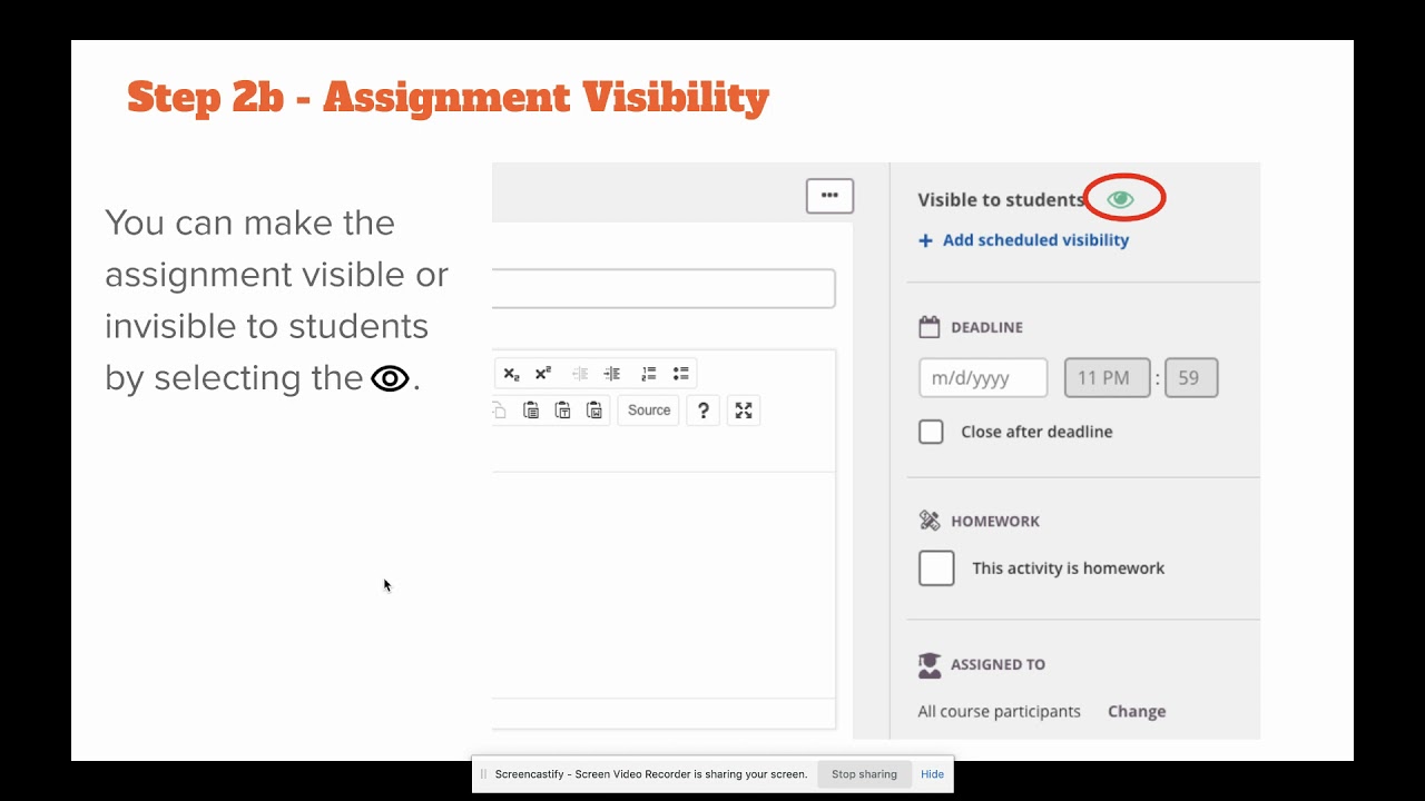 itslearning Assignment - Step 2 - Visibility - GEM - BCSC