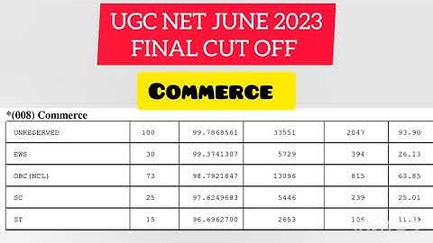 UGC NET FINAL CUTOFF 2023 #ugcnetcommerce, UGC NET CUT OFF COMMERCE 2023