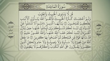 القرآن الكريم - الجزء السابع - سورة المائدة _سورة الانعام بصوت القارئ ميثم التمار - QURAN JUZ 7