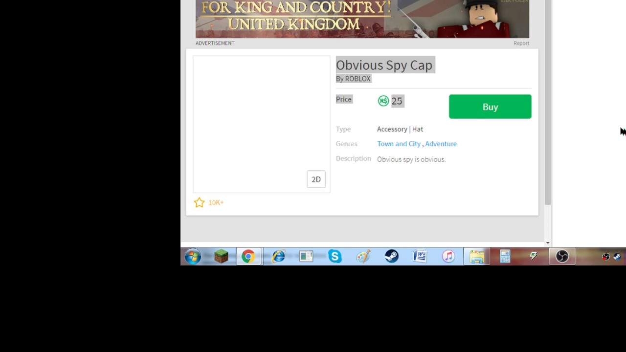 Why Can T I Buy This Obvious Spy Cap D Youtube - i'm a spy cap roblox id