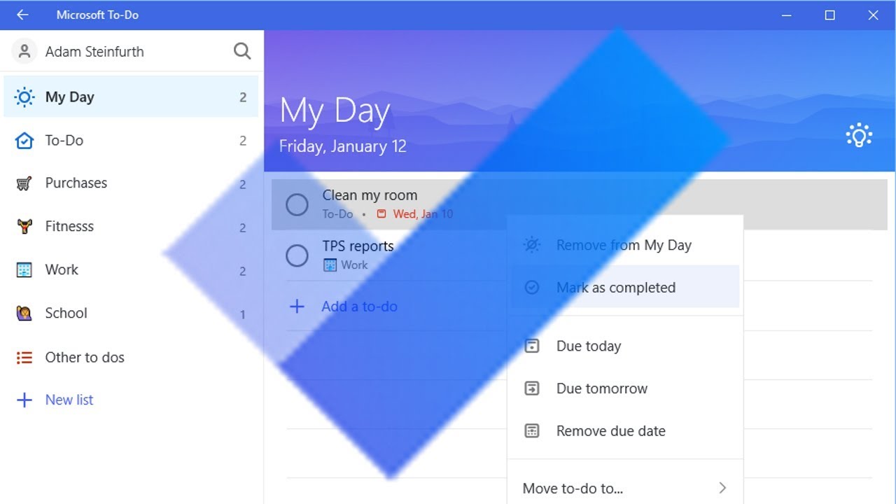 Microsoft To Do | Use the "My Day" Function - YouTube