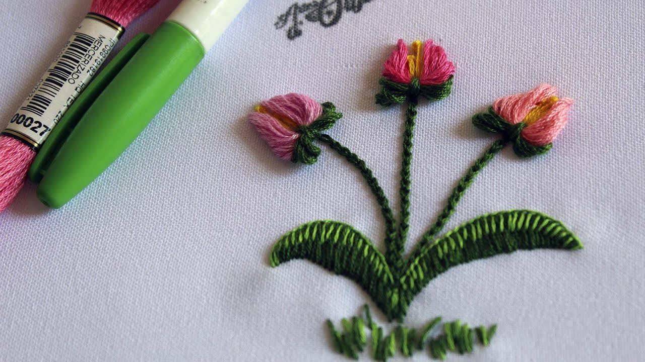 How to Embroider Flowers with Punch Needle 