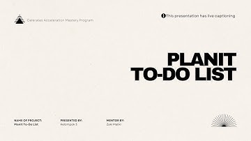 PlanIt - To Do List - Celerates Acceleration Mastery Program Batch 3 #CAMPBATCH3