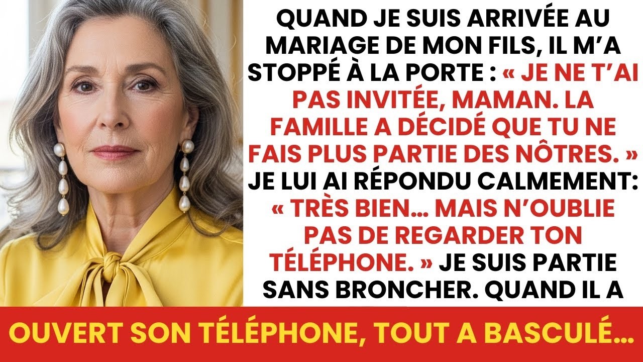 Mon fils m’a rejetée à son mariage… mais son téléphone a révélé une vérité dévastatrice