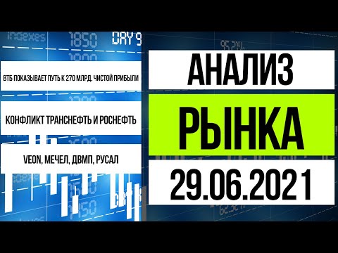 Анализ рынка 29.06.2021 / ВТБ, Роснефть, VEON, Мечел, Русал, FESH