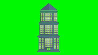 Buildings Large Animated Green Screen