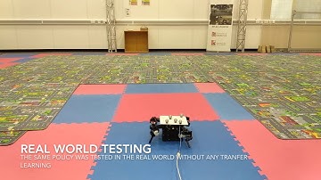 Quadrupedal robot learning to walk through simulations and Deep Reinforcement Learning