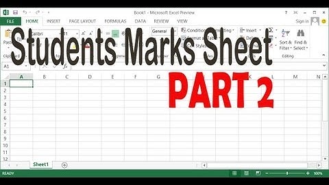 Making Students Marks Sheet in MS Excel 2013 - Part 2