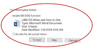How To Fix Invalid MS - DOS Function While Copying Or Deleting Files - Windows 10/8/7/8.1