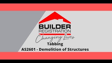 Tabbing #4 - AS2601 Demolition of Structures