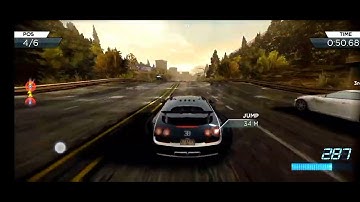Racing with bugatti veyron in NFS most wanted mobile.